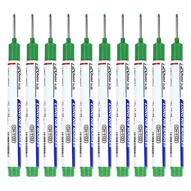 EGNMCR 10PC Multi-Color Waterproof Fast Drying Oil-Based Long-Head Marker For Deep Holes 10ml Deep Hole Long Tip Marker