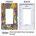 thumbnail image 3 of Yayeee Rocker Switch Wall Plate 2-Gang 4.7"x4.6" Home Decorative Outlet Cover, Blue Floral, 3 of 6