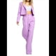 thumbnail image 3 of Conjuntos de 2 Piezas para Mujer: Blazer Elegante, Chaqueta, Pantalón Recto de Cintura Alta, Conjunto Informal de Negocios. Púrpura XXL, 3 of 10