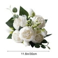 thumbnail image 3 of SLYNSHome 2Pcs Fake Flowers Peony Artificial Silk Flower Vintage Faux Floral Bouquet for Vase Arrangements Table Centerpiece Wedding Indoor Home Decor - White, 3 of 6