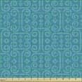 thumbnail image 2 of Abstract Fabric by the Yard Upholstery, Illustration of Hand Drawn Curving Streaks and Geometric Shapes in Monotone, Decorative Fabric for DIY and Home Accents, Sea Blue and Blue by Ambesonne, 2 of 5