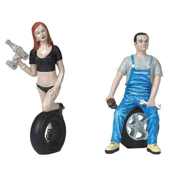 Motorhead Miniatures MH768 1-18 Scale Michele & Derek Figurines Set - 2 Piece