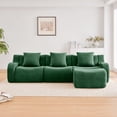 thumbnail image 3 of Miekor Furniture Boneless Sofa,3 Seat High-Quality Teddy Fabric,Anti-Slip Design,No Assembly Curved Armrests Streamlined Design,Assembly Chaise 32D High Density Sponge For Living Rooms Bedroom No0078, 3 of 9