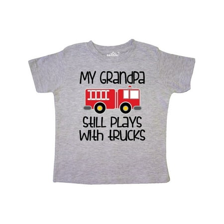

Inktastic Firefighter Grandpa Plays With Trucks Gift Toddler Boy or Toddler Girl T-Shirt