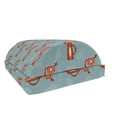 thumbnail image 1 of Cartoon Foot Rest, Orange Tiger Animal Zoology Leaves Ornaments Themed Layout, Non-Slip Backing Adjustable Ergonomic Memory Foam Leg Support for Office, Burnt Sienna and Pale Teal, by Ambesonne, 1 of 5