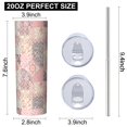 thumbnail image 3 of Pioneer Flower Floral Print Pattern 20oz Skinny Tumbler with Straw & Lid, Double Wall Vacuum Insulated Cup, Leak-Proof, Cup Holder Friendly, Hot 6H Cold 12H, 3 of 6