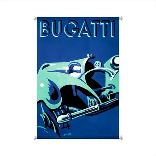 Past Time Signs JG119 Bugatti Bleu Automobile Giclée Imprimé Toile