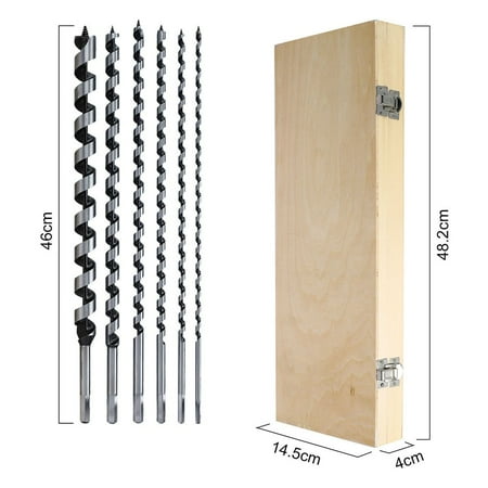 

6 Pcs Wood Drill Bits Set Auger Boring 460MM Long Timber Carpentry Wood Drills