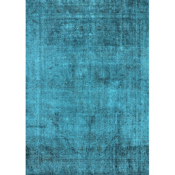 Ahgly Company Indoor Rectangle Oriental Light Blue Industrial Area Rugs, 8' x 12'