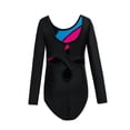 thumbnail image 3 of URMAGIC 3-14Y Girls Long Sleeve Block Color Gymnastics Leotards Practice Outfits, 3 of 11