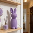 thumbnail image 6 of SLYNSHome Flocked Bunny Easter Decorations Purple Pastel Rabbit Figurines for Easter Centerpieces Spring Home Tabletop Decor, 6 of 7