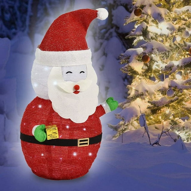 LOVEVER Lighted Snowman Outdoor Christmas Decorations Light Up Collapsible Snowman Battery Operated Light-Up Christmas Decorations for Porches Lawns Yards 27 Inch