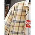 thumbnail image 3 of Zaful Classic Plaid Shirt for Men Pocket Plaid Button Down Shirt Light Yellow M, 3 of 3