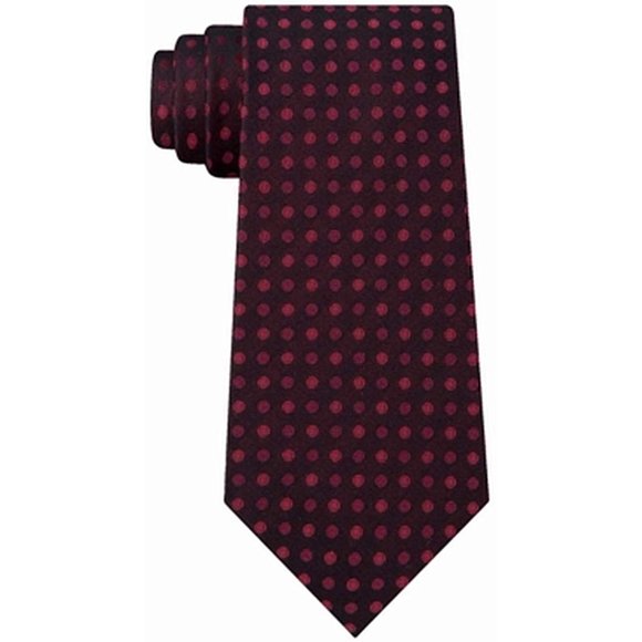 Calvin Klein Men's Molten Dot Stripe Slim Silk Tie (Black)