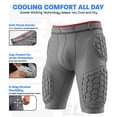 thumbnail image 2 of Exxact Sports Elite 5-Pad Adult Football Girdle for Men with Cup Pocket, Padded Compression Shorts with Integrated Hip, Thigh, Tailbone Pads, Men's Girdle Football (AS, Gray), 2 of 7