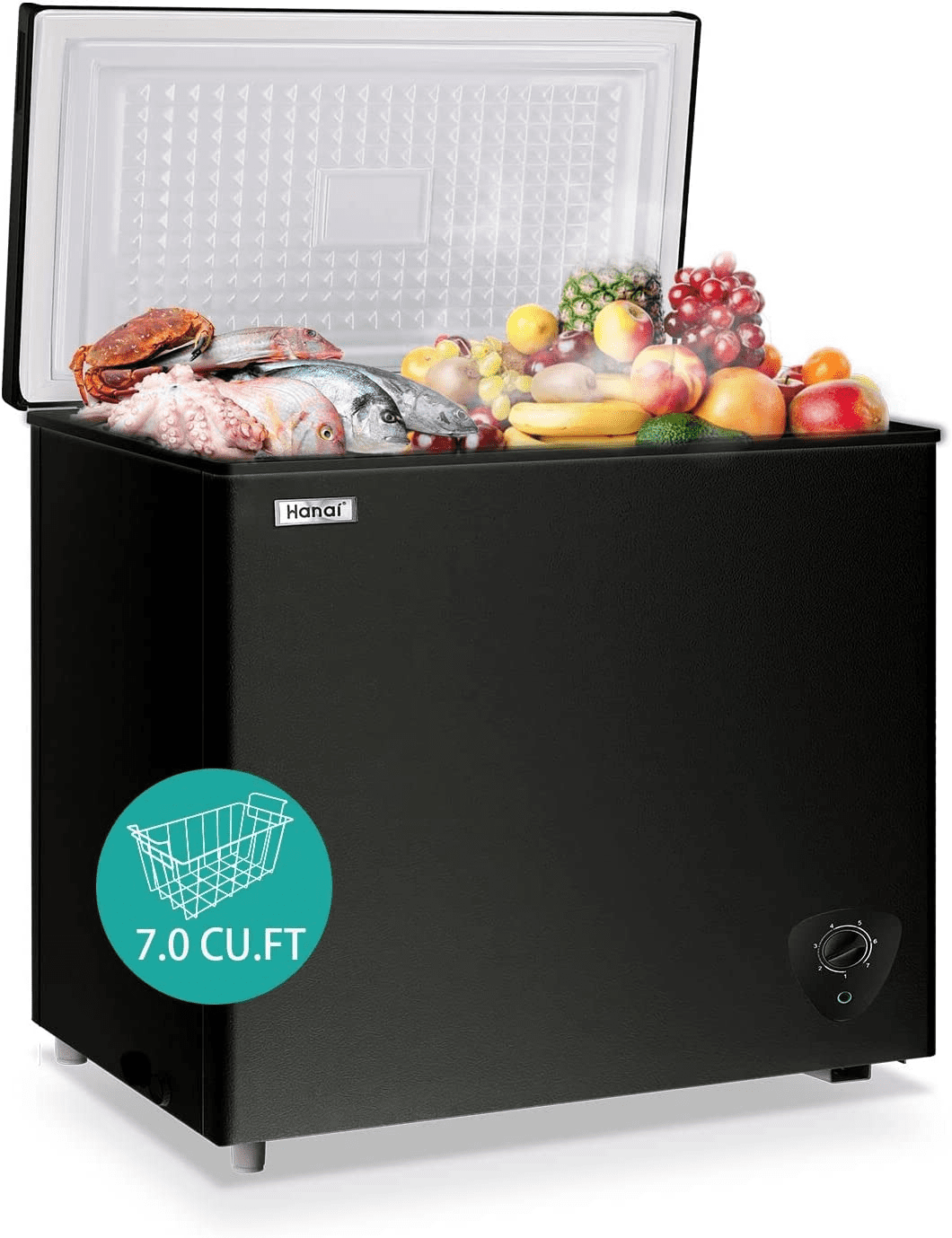 Chest Freezer 7.0 cu.ft Compact Freezer FreeStanding WANAI Top Door