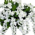 Admired by Nature Artificial Wisteria Hanging Flowers Bush, White