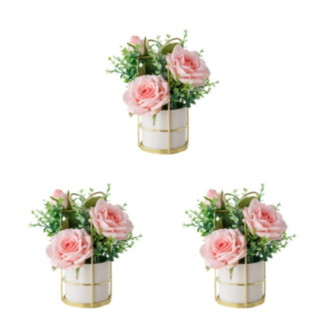 ZheElen Simulation Flower Set Versatile Usage Beautifully Designed Easy To Clean rose pink 3Set
