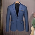 thumbnail image 4 of Lohuatrd Men Suit Coat Formal Business Style Single Button Cardigan Slim Fit Long Sleeve Turn-down Collar Solid Color Groom Groomsman Wedding Suit Jacket, 4 of 7