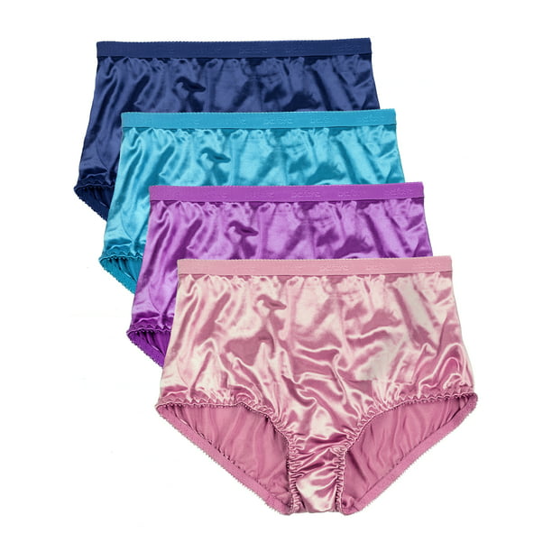 Barbra Women's Panties Full Coverage Satin Brief Small to Plus Sizes ...