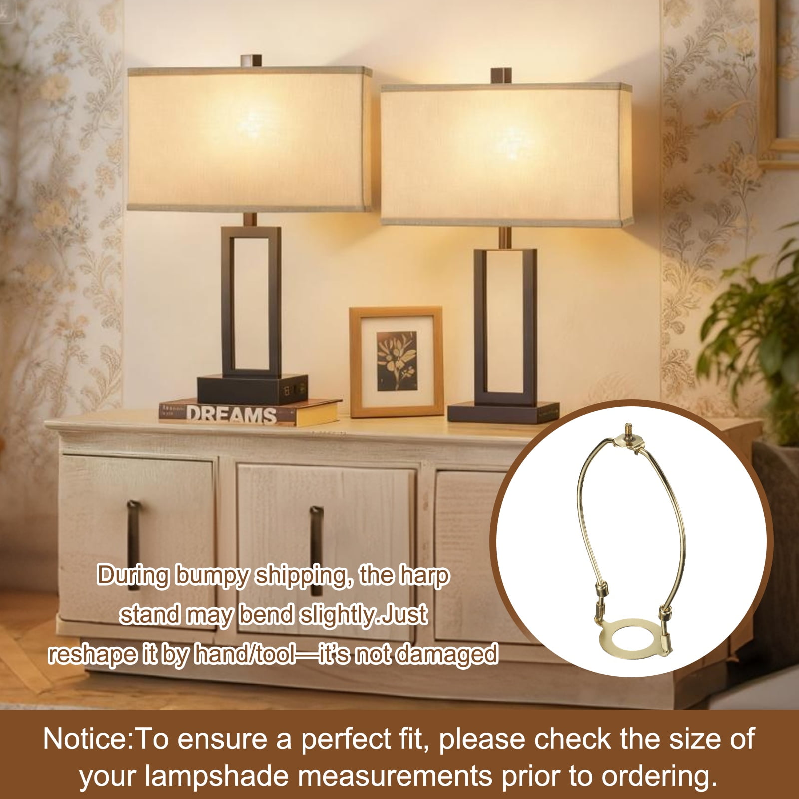 Uxcell 2 pack Rectangle Lamp Shades 16" x 8" x 10" Large Lamp Shades for Table Wall Bedside Floor Lamp Replacement Beige