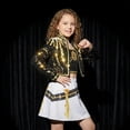 thumbnail image 3 of G'irl's Costume Set for Halloween, Black & Gold Idol Stage Cosplay Outfit for Performance Accessories, Skirt & Top, 3 of 4