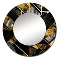 thumbnail image 2 of Designart "Opulent Marble Granite Agate with Gold Detailing XVI" Modern Geometric Rund Mirror For Wall Decor - Large Grey Round Printed Mirror - Modern Round Mirror 36" x 36" Inch, 2 of 5