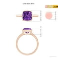 thumbnail image 6 of ANGARA Natural Bezel-Set Solitaire Cushion 2.2 ct Amethyst Ring in 14K Rose Gold for Women (Size-8mm) | February Birthstone, Birthday, Anniversary, Jewelry Gift for Women | Natural Amethyst Ring, 6 of 10
