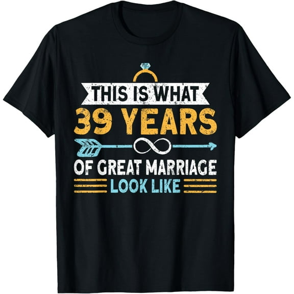 39 Years Of Great Marriage 39th Wedding Anniversary T-Shirt