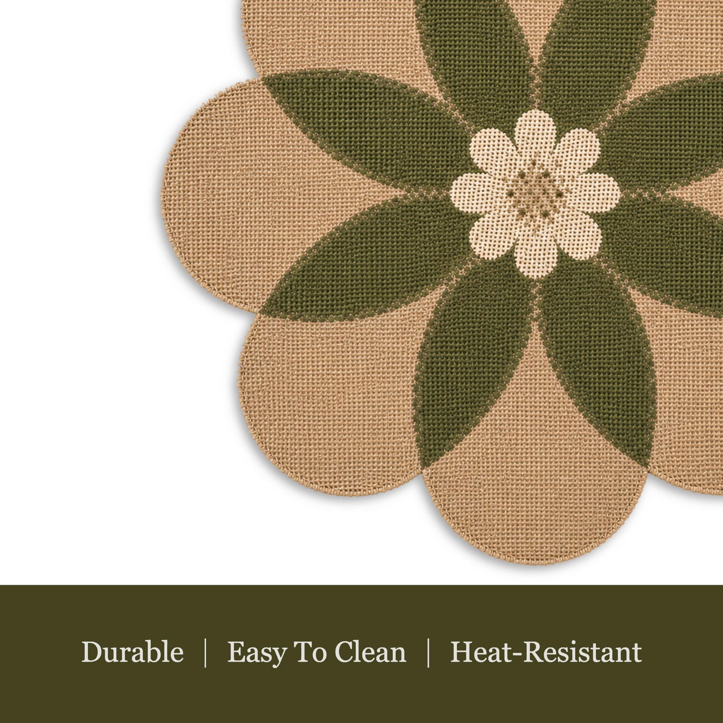 Dainty Home Set of 4 Placemats | Elegant and Durable | 15x15 in Round Woven Non-Slip Washable Place Mats | Tear-Resistant Heat | Resistant Placemats