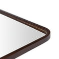 thumbnail image 6 of TEHOME Natural Walnut Wood Bathroom Mirror, 20x30 inches, Solid Wood framedd Rounded Rectangle, 6 of 8