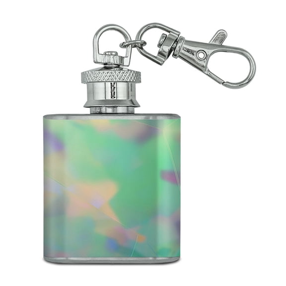 Opal Gemstone Picture (Image Only) Stainless Steel 1oz Mini Flask Key Chain