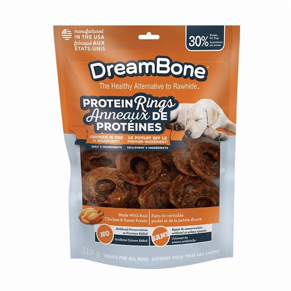 DreamBone® Protein Rings With Real Chicken & Sweet Potato, Rawhide-Free Protein Ring Chews, Artificial Free, For All Dogs 10.4kg