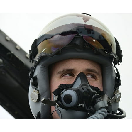 Lieutenant straps on his MBU-20P oxygen mask Canvas Art - Stocktrek Images (32 x 25)