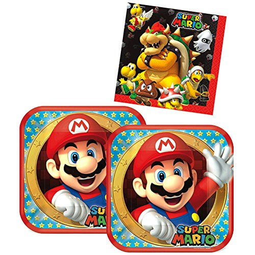 Super Mario Brothers Birthday Party Supplies Pack For 16 Guests