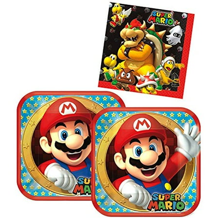 Super Mario Brothers Birthday Party Supplies Pack For 16 Guests