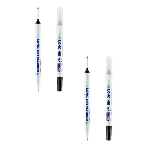 Deep Hole Long Head Marker 2Pc Black Office Pens, 1 Deep Hole Long Head Marker * 2 Pen, Black