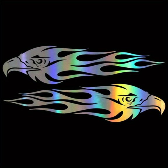 Reflective Eagle Flame Sticker for Motorcycle, Car, And Bike Decoration - Safety Reflector Strips for Enhanced Visibility And Style