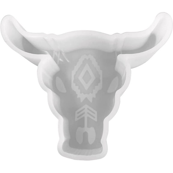 Longhorn Aztec Bull Skull Silicone Freshie Mold | 4.58" Wide x 3.34" Long x 1" Deep | Silicone Mold for Freshies, Epoxy, Soap Bull Mold Skull Mold Aroma Melt Scented Beads Oven Safe