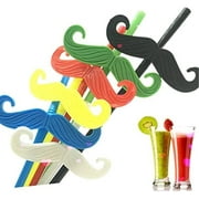 Mustache Party Straws Plastic Mustache Straw in Assorted Colors , 72 Piece Bulk Pack