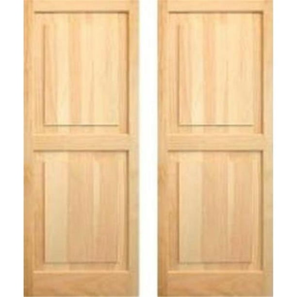 AWC Exterior Window Raised Panel Wood Shutters 15"wide x 43"high