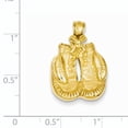 thumbnail image 2 of Beautiful 14k Solid Polished Open-Backed Boxing Gloves Pendant, 2 of 2