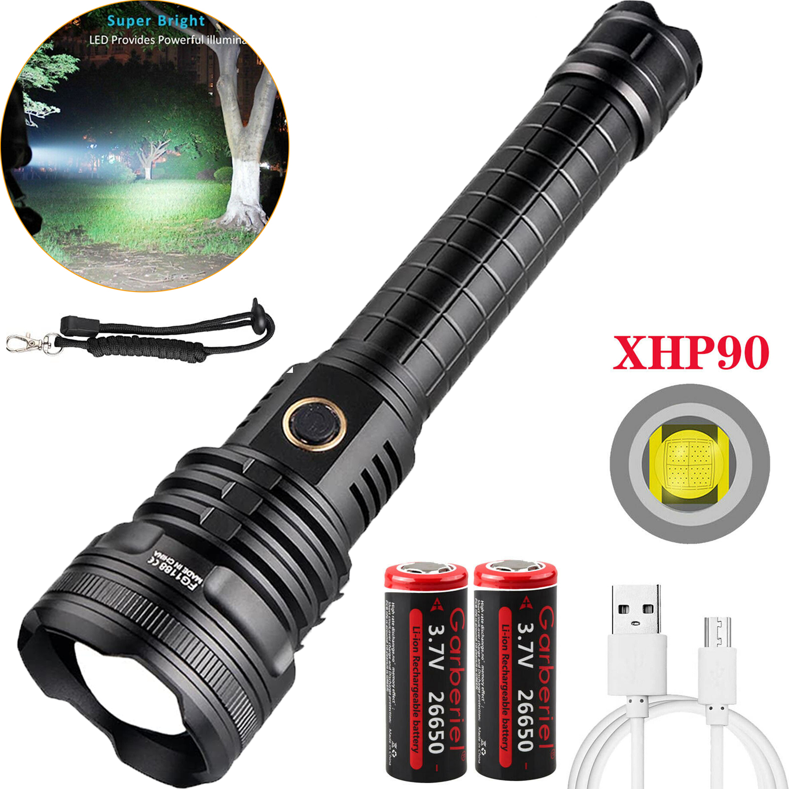 Lights & Lighting LED Lighting 2021 XHP90 Newest Led Flashlight 18650