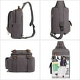 thumbnail image 5 of KAUKKO Canvas Messenger Bag Cross Body Shoulder Sling Backpack Travel Senderismo Chest Bag KAUKKO FD252-Grey, 5 of 5