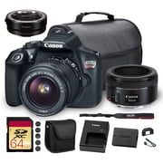 Canon EOS Rebel T6 DSLR Camera with 18-55mm Lens + EF 50mm Lens + EF-EOS R Adapter + Accessories