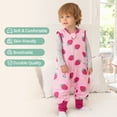 thumbnail image 4 of Toddler Sleep Sack with feet 12-24 Months, 0.5 TOG Lightweight Summer 100% Cotton Breathable Wearable Blanket with Legs, 3 Pack, 2-Way Zipper, 4 of 6