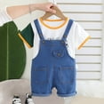 thumbnail image 2 of Toddler Clothes for Boys Baby 2PCS Shorts Set Kids Unisex Spring Summer Cotton Color Block Printed Short-sleeved Basketball 1t 2t 3t 4t 5t 6t Tops+Shorts Outfits Two Pieces, 2 of 5
