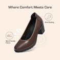 thumbnail image 3 of Zapatos DREAM PAIRS Tacones Bajos con Bloque Marrón Talla 7W, 3 of 8
