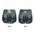 thumbnail image 3 of Gukieu Starry Sky Meditating Lion Print Women's Sports Shorts with Drawstring Elastic Waistband for Running, Yoga, Fitness-X-Large, 3 of 7