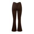 thumbnail image 7 of UJNDER Women's Scrunch Flare Leggings V Back Lifting Wide Leg High Waist for Gym Workout Yoga Pants Brown L, 7 of 7